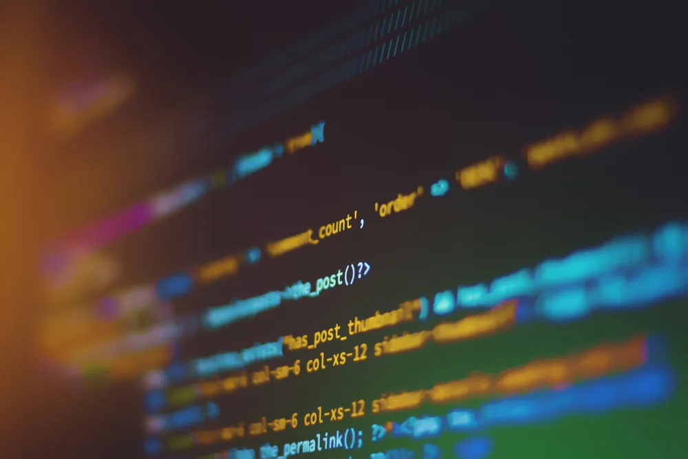Pantalla de computdora mostrando líneas de código de programación de Themes de WordPress