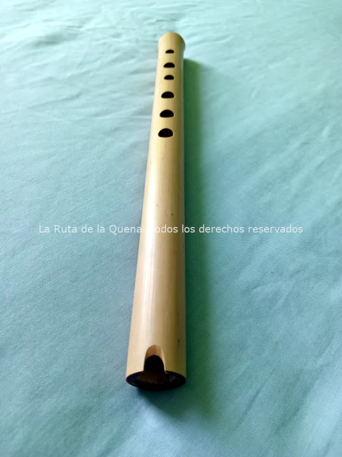 Detalle textura de quena de bambú